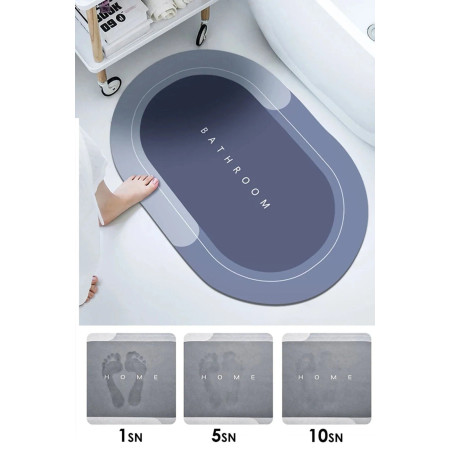 Sihirli Su Emici Banyo Paspası Kaymaz Tabanlı Abdest Paspası 3,5 Mm 80x50