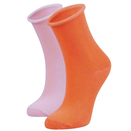 Lastiksiz İz Yapmayan Roll Top Kadın Organik Çorap 2'li