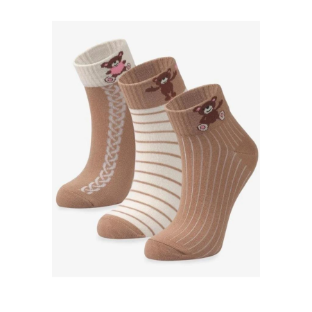 Teddy Bear Nakışlı Çorap 3'lü